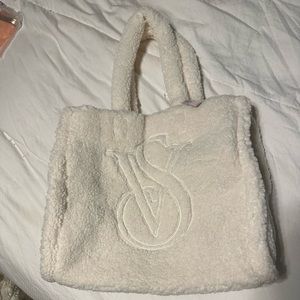 Cream Plush Victoria Secret bag! NWT